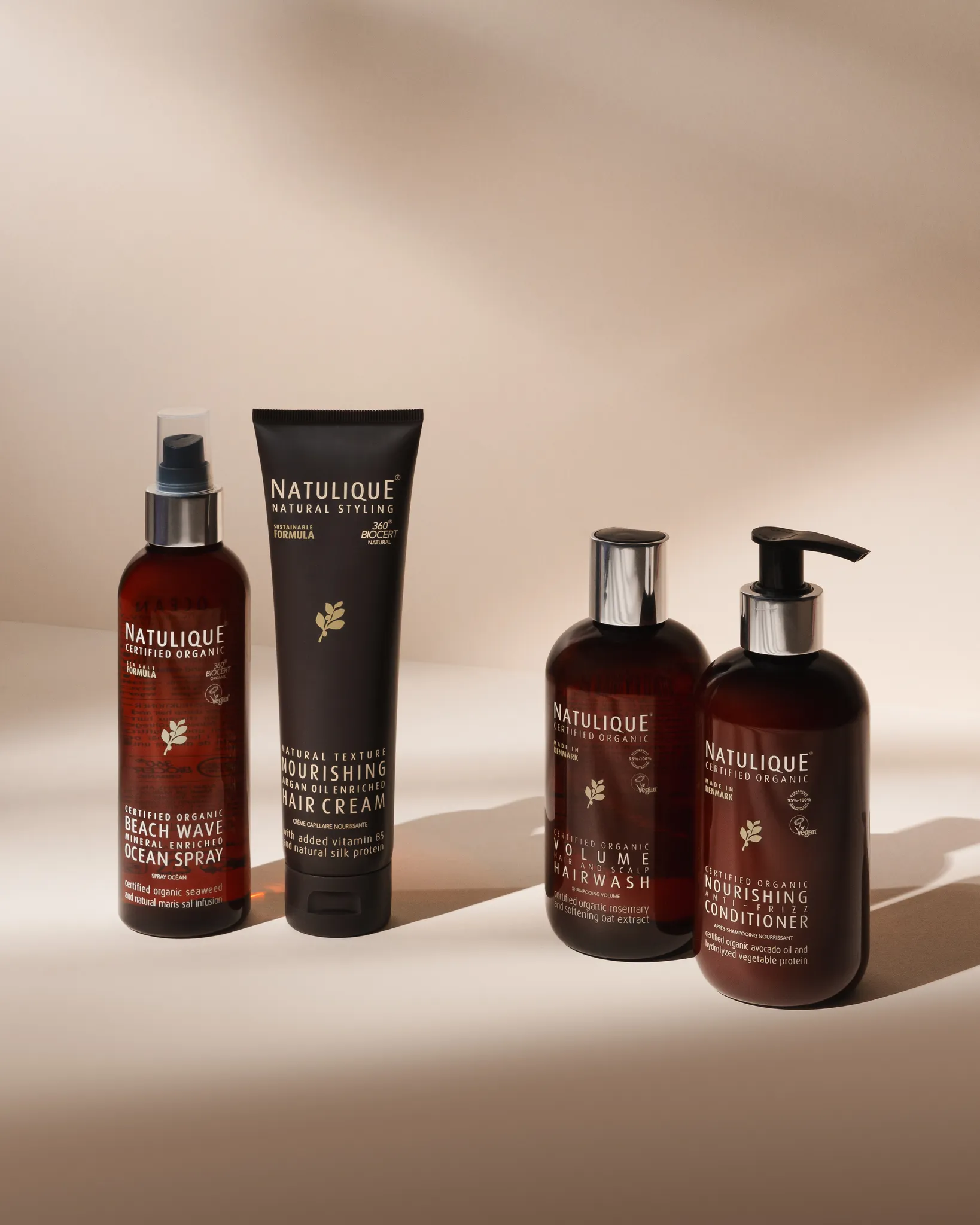 Natulique Ocean Spray, Hair Cream, Hairwash e Conditioner en glisch cauld
